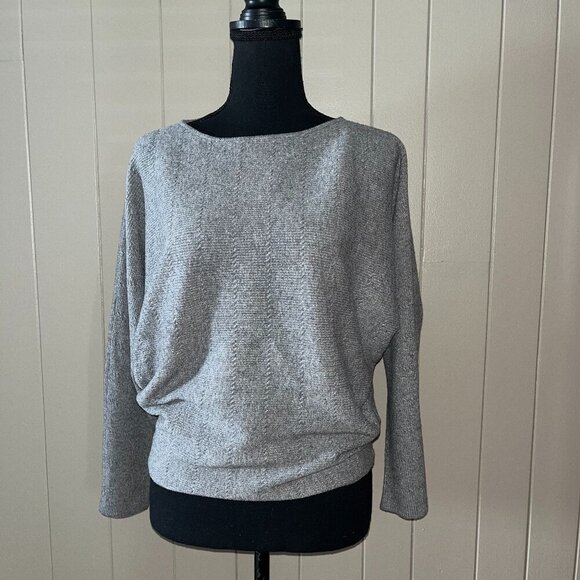 Cyrus Sweaters - Cyrus Heather Gray Lightweight Sweater Top - Dolman Sleeves